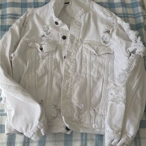 Carmar White Distressed Jean Jacket